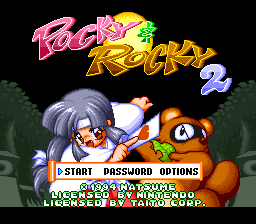 Pocky & Rocky 2 Title Screen